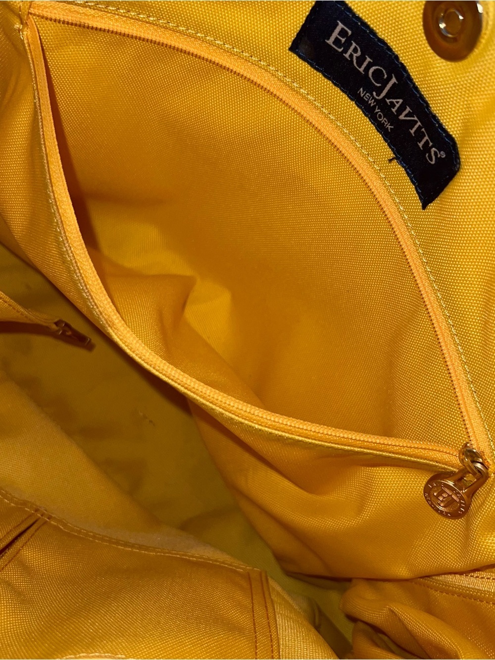 Eric Javits New York Navy Ivory Striped Squishee Tote Shoulder Bag Resort - Picture 11 of 12
